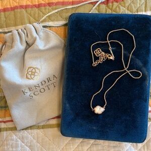 Kendra Scott Rose Gold tone Necklace with Cream Stone